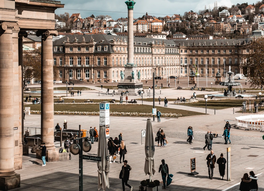Innenstadt von Stuttgart, fotografiert nach Umzug mit USH