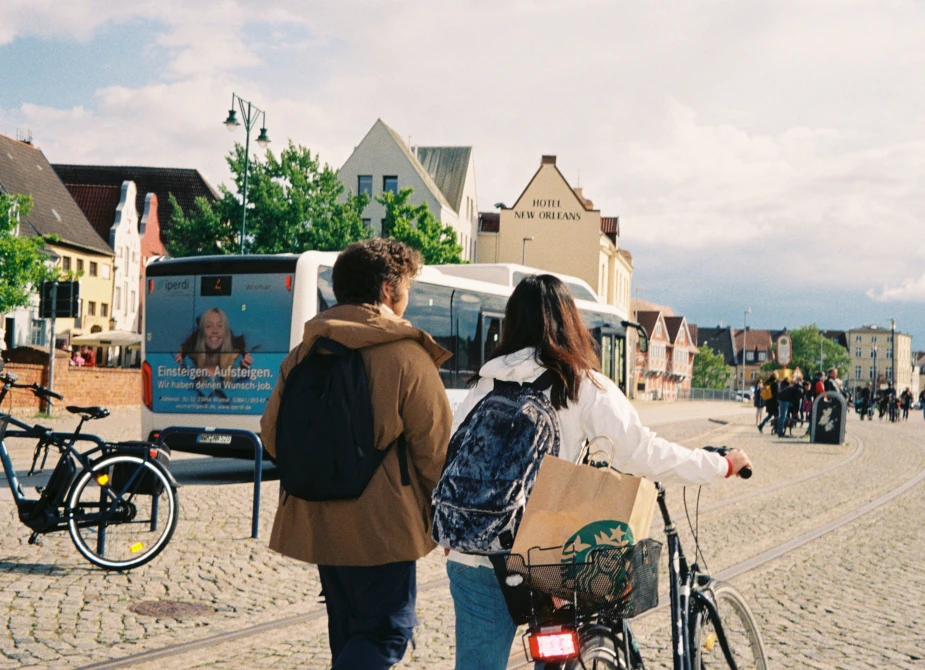 Wismar Innenstadt, fotografiert beim Umzug mit USH